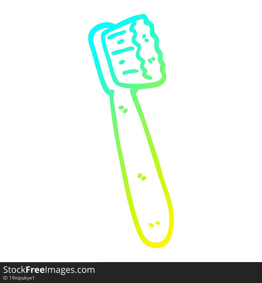 cold gradient line drawing cartoon tooth brush