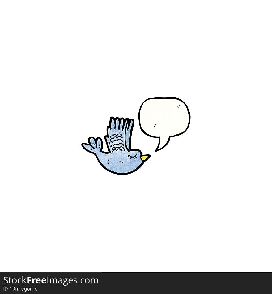 flying bird with speech bubble