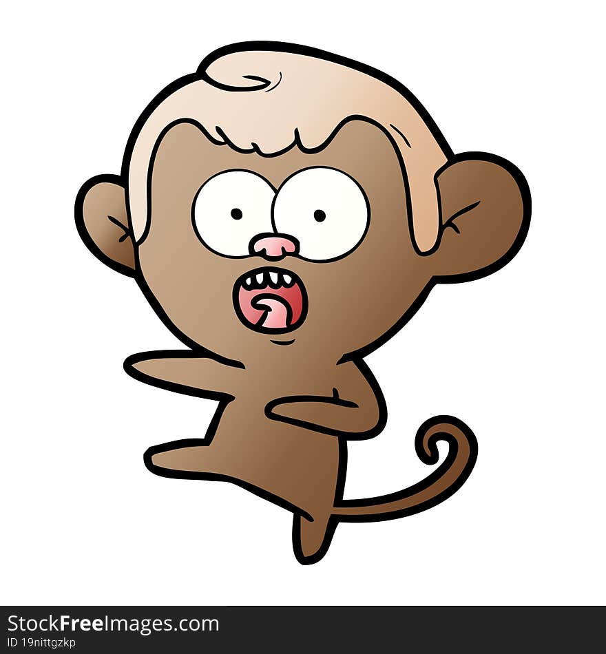 cartoon shocked monkey. cartoon shocked monkey