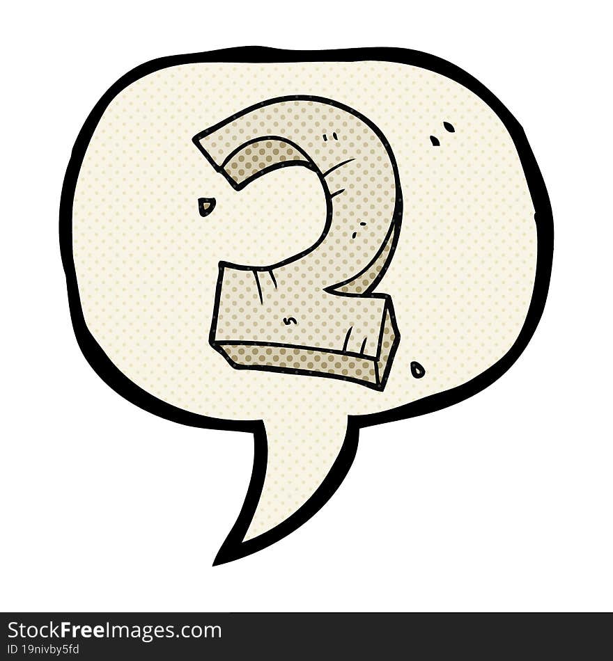 Comic Book Speech Bubble Cartoon Stone Number Two