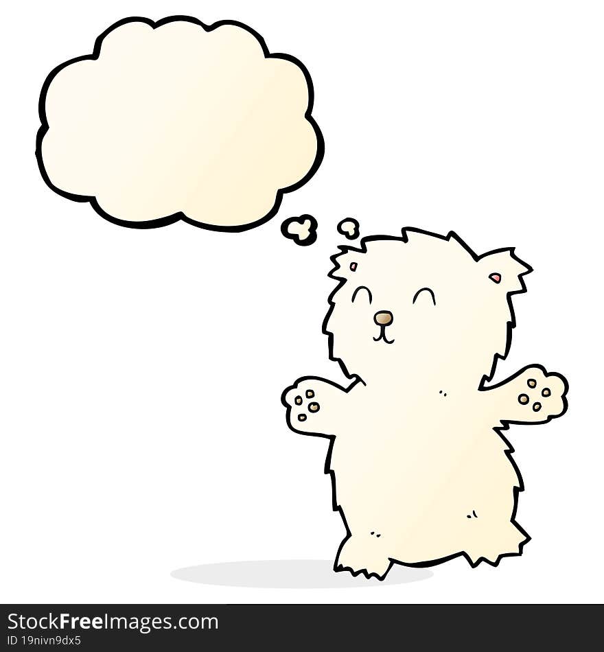 cartoon teddy bear with thought bubble