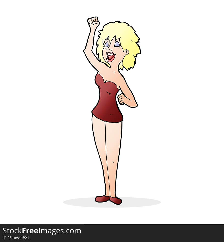 cartoon dancing woman