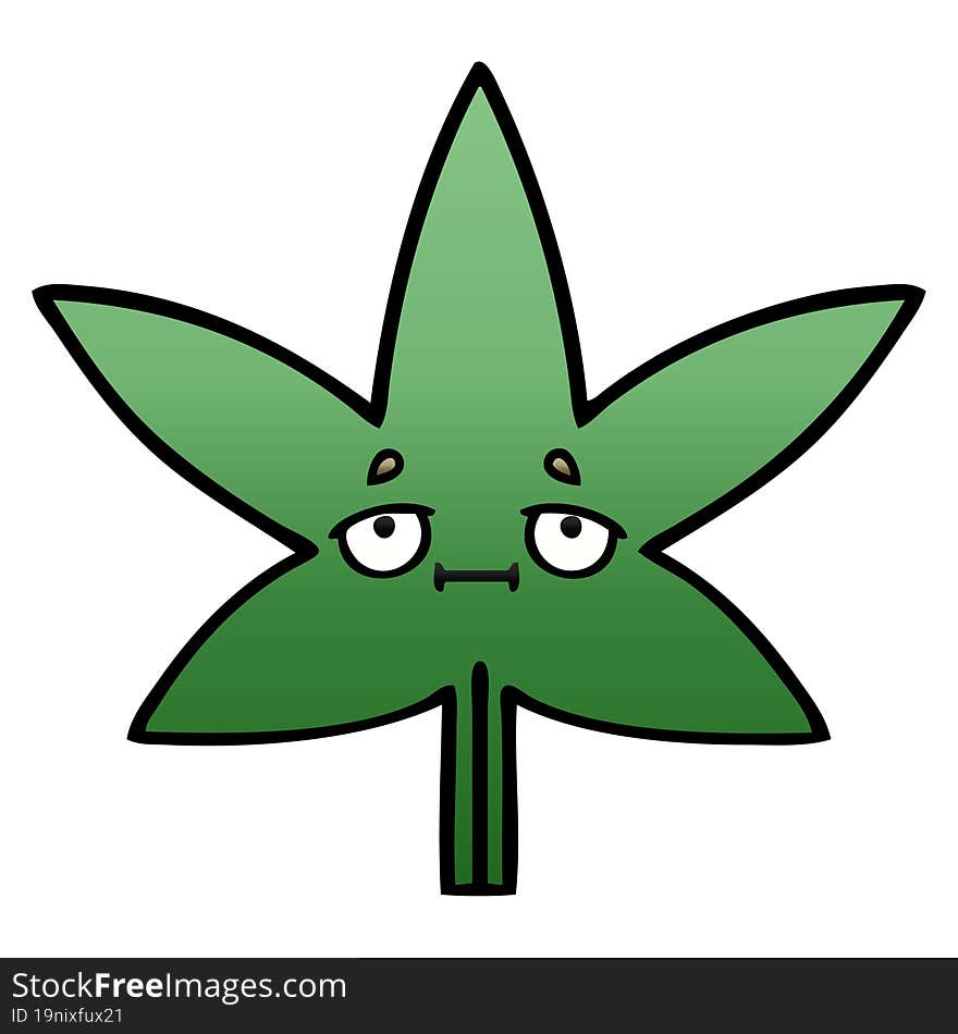 gradient shaded cartoon marijuana leaf