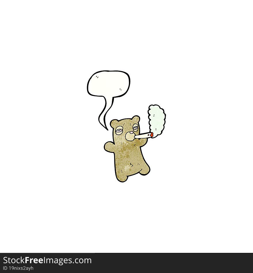 cartoon teddy bear smoking marijuana