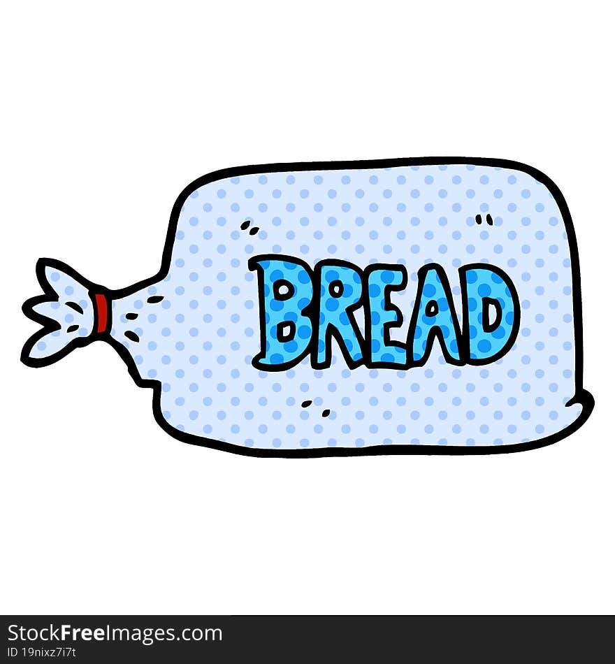 Cartoon Doodle Bread In Bag