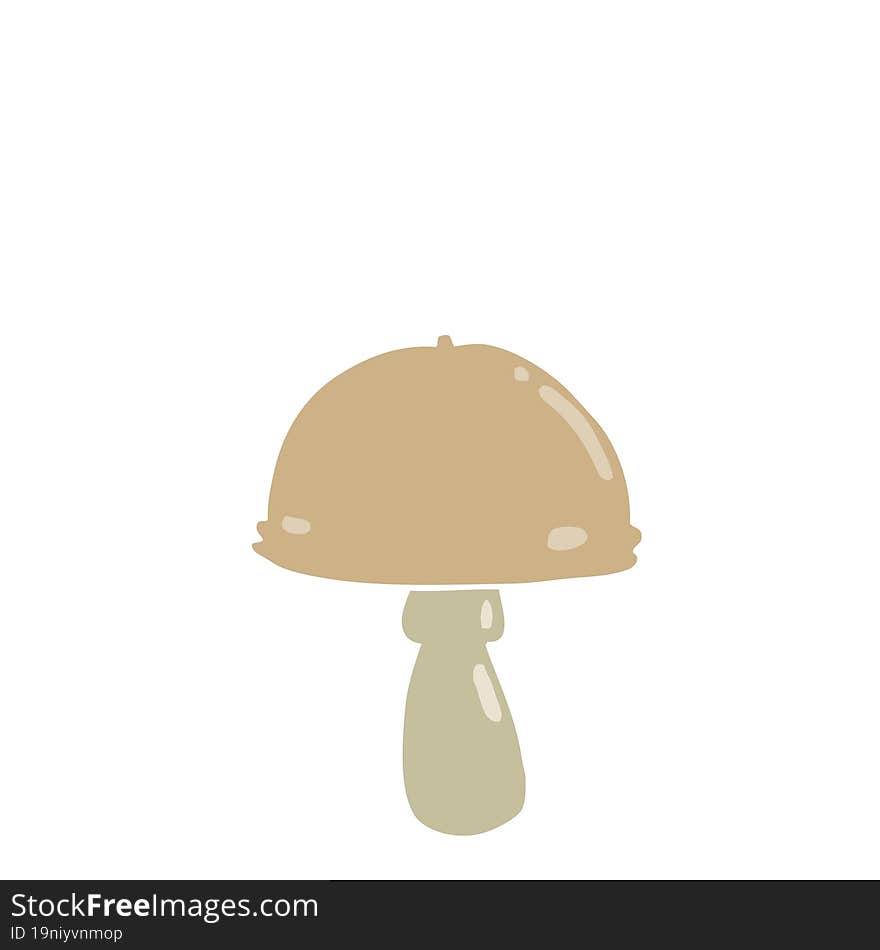 Flat Color Style Cartoon Mushroom With Spore Cloud