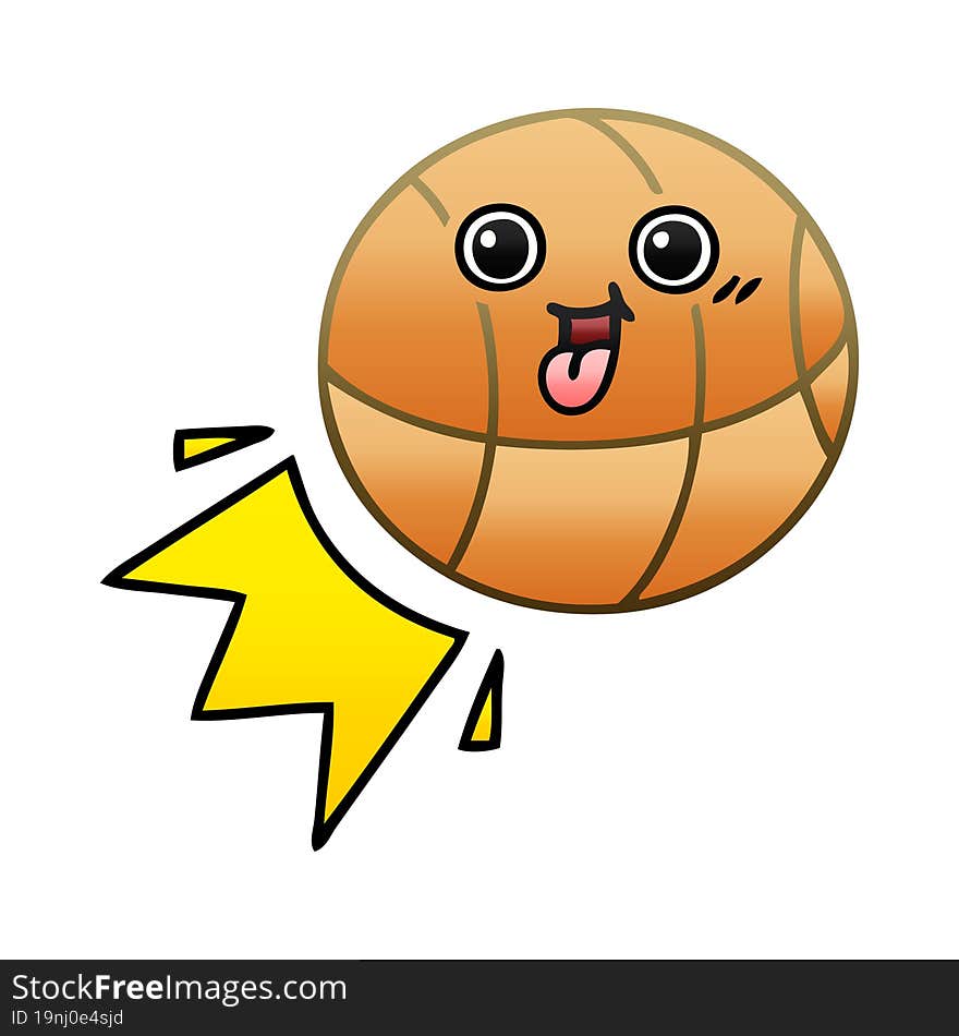 gradient shaded cartoon basketball