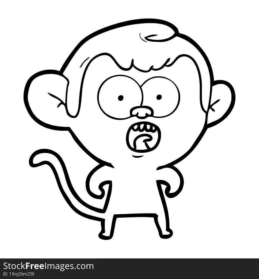 cartoon shocked monkey. cartoon shocked monkey