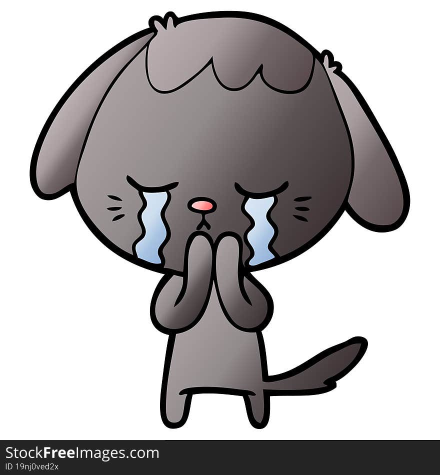 cartoon crying dog. cartoon crying dog