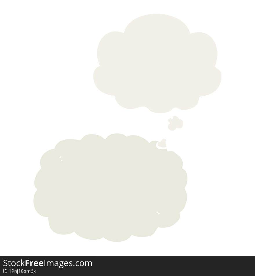 cartoon cloud and thought bubble in retro style