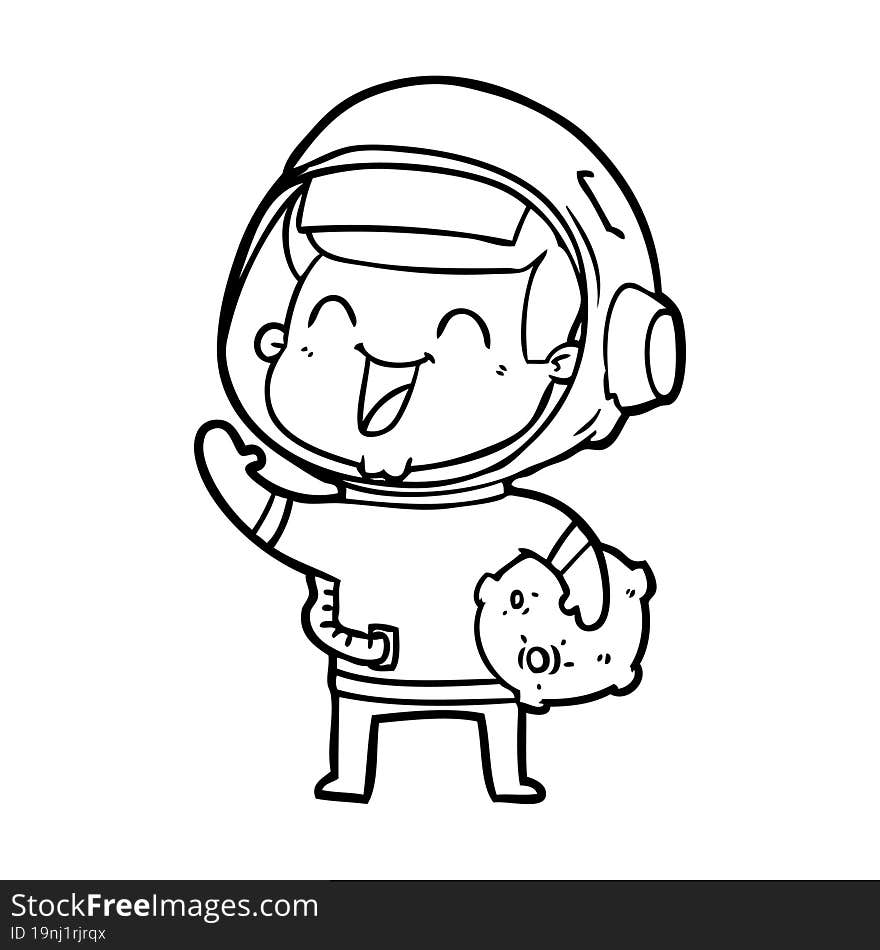 happy cartoon astronaut. happy cartoon astronaut