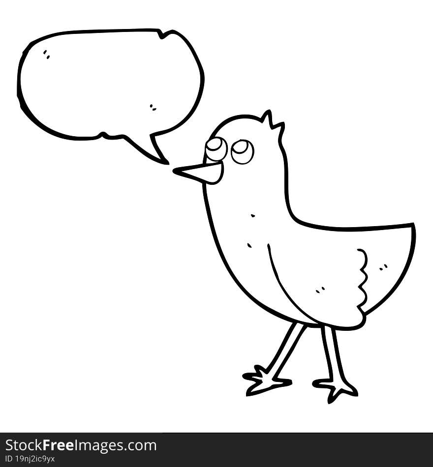 Speech Bubble Cartoon Bird