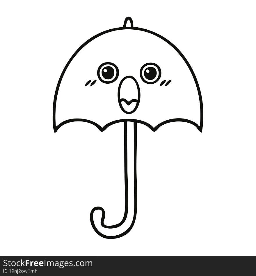 line drawing cartoon umbrella