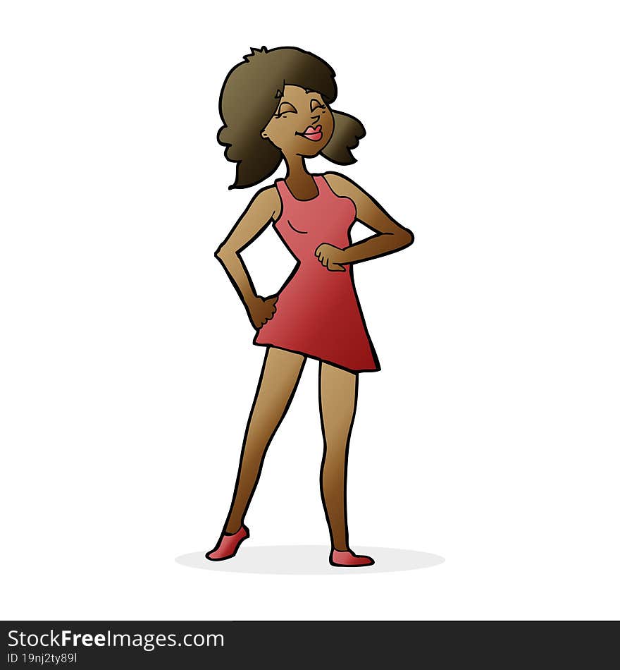 cartoon proud woman