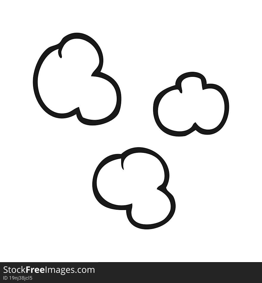 black and white cartoon smoke clouds