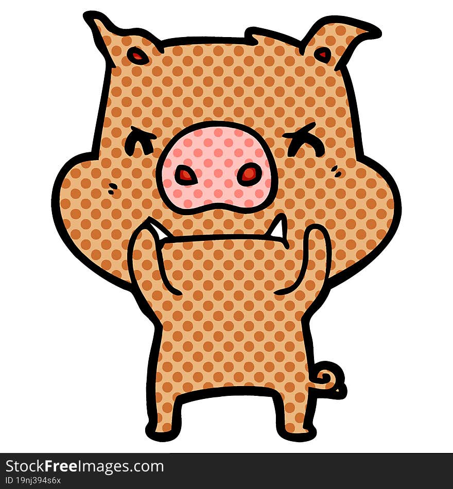 angry cartoon pig. angry cartoon pig