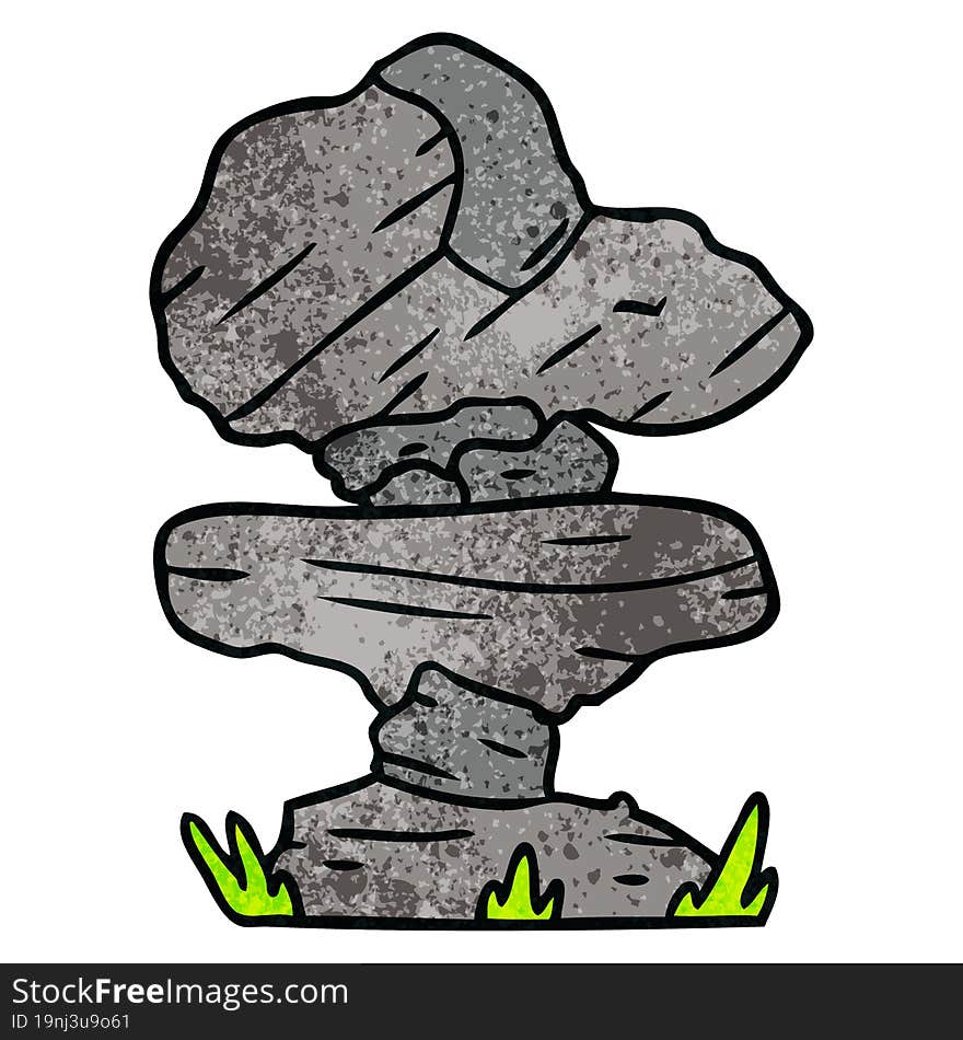 textured cartoon doodle of grey stone boulders