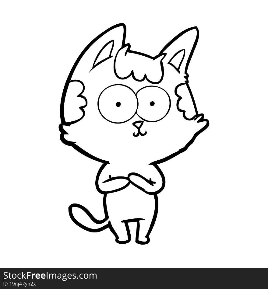 happy cartoon cat. happy cartoon cat