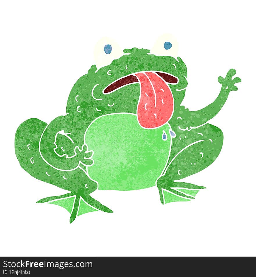 retro cartoon frog