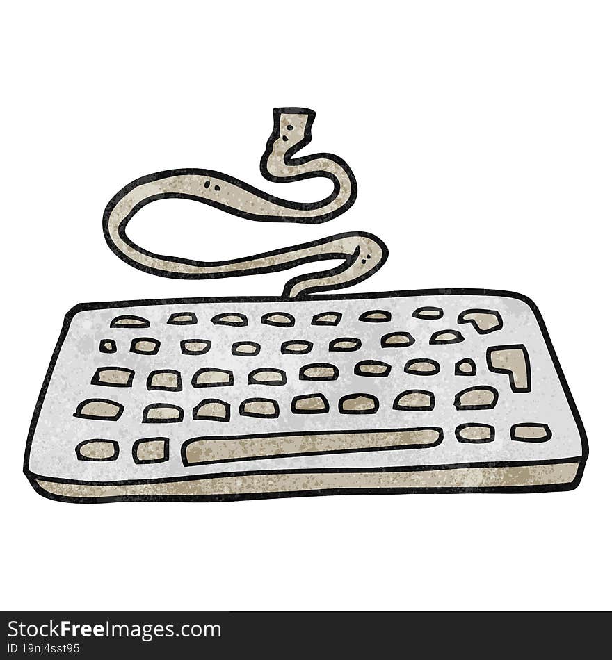 Textured Cartoon Computer Keyboard