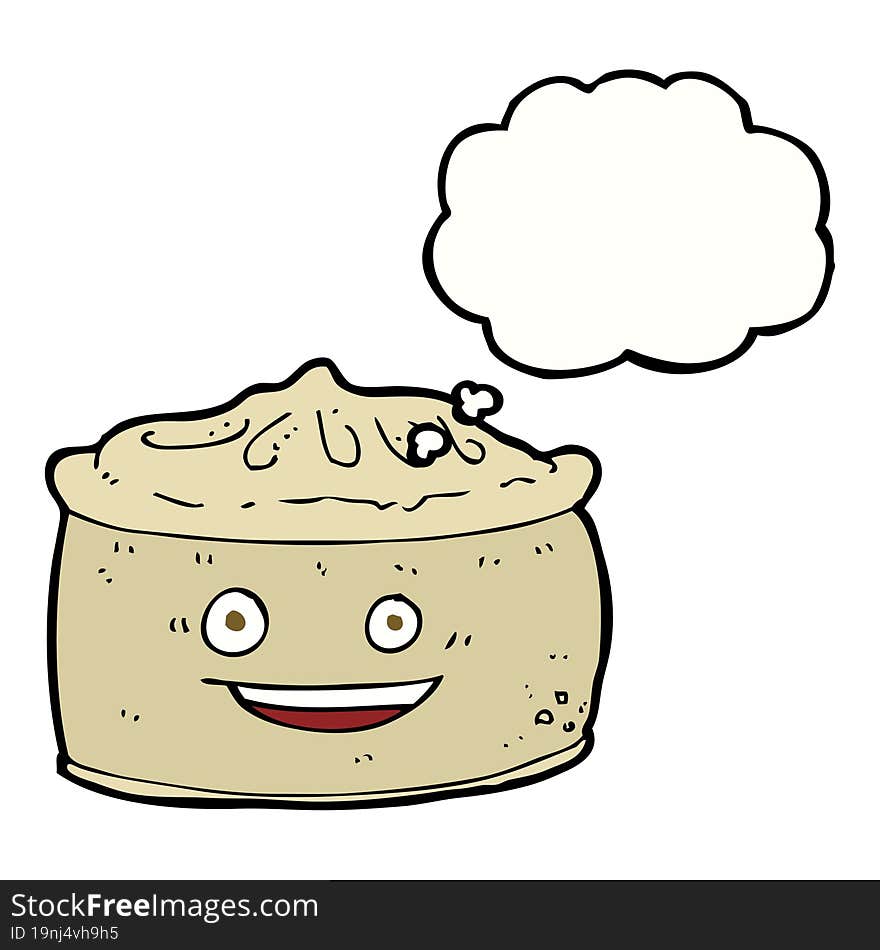 cartoon pie with thought bubble