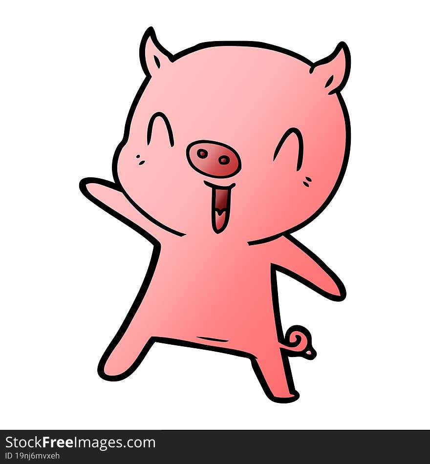 cartoon pig dancing. cartoon pig dancing