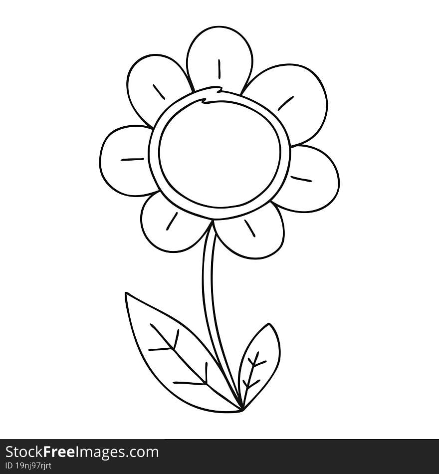 quirky line drawing cartoon daisy