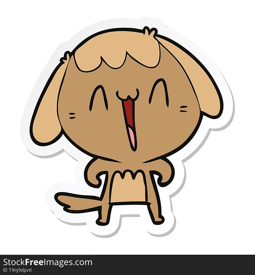 Sticker Of A Cute Cartoon Dog