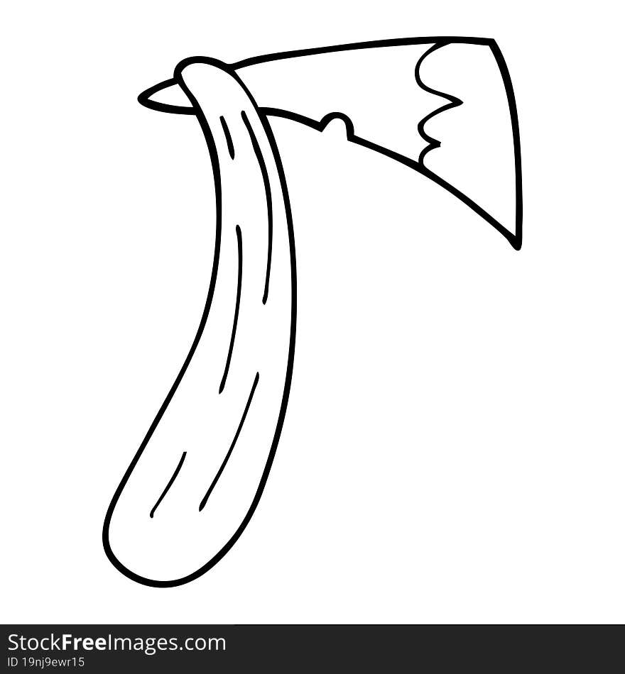 Line Drawing Cartoon Of An Axe