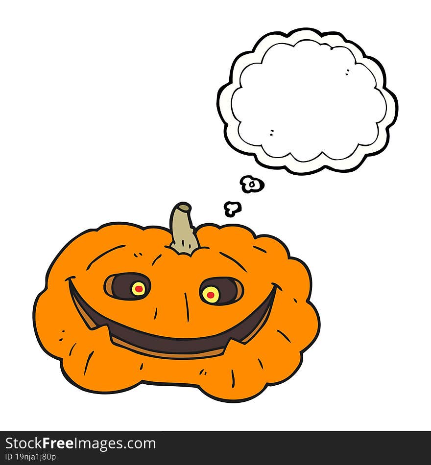 Thought Bubble Cartoon Pumpkin