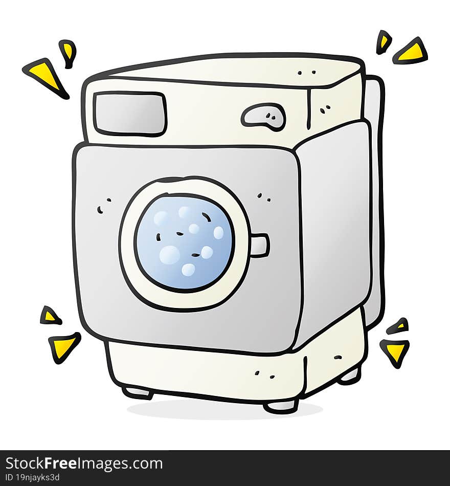 cartoon rumbling washing machine