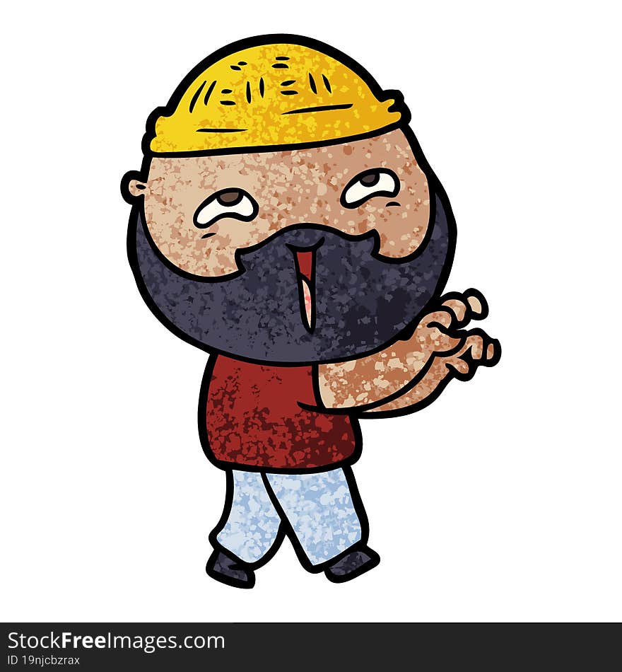 cartoon happy bearded man. cartoon happy bearded man