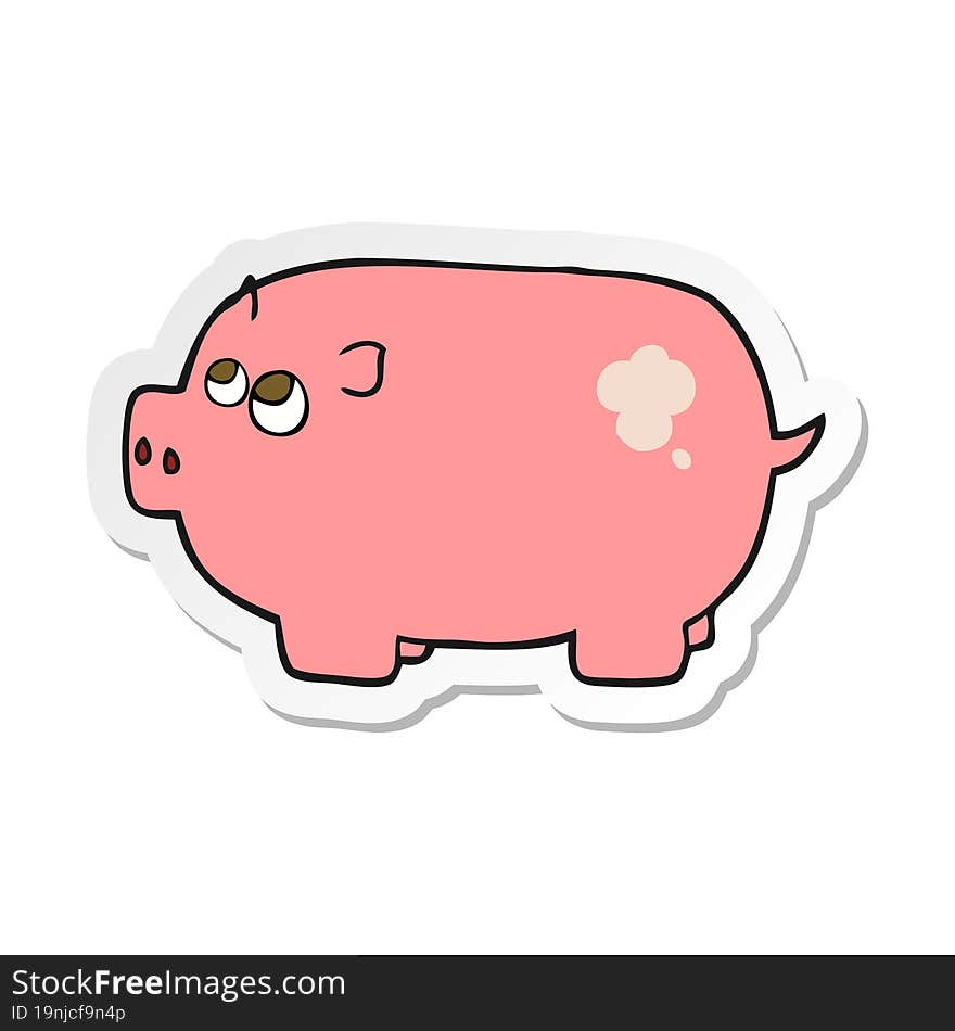 Sticker Of A Cartoon Piggy Bank