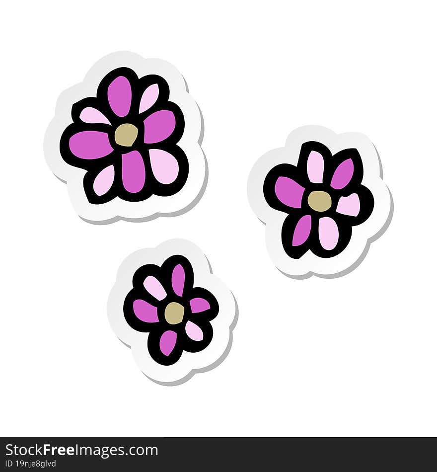 sticker of a cartoon flowers