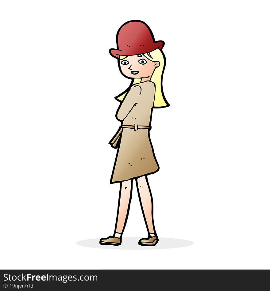 Cartoon Female Spy