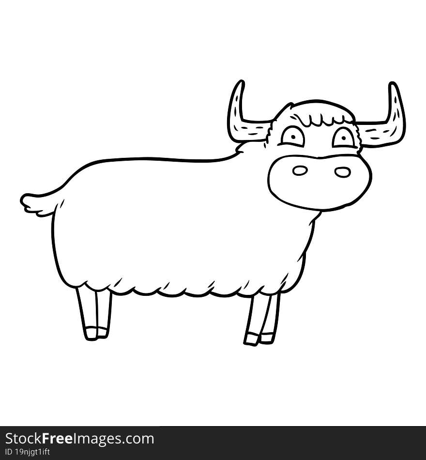 cartoon highland cow. cartoon highland cow