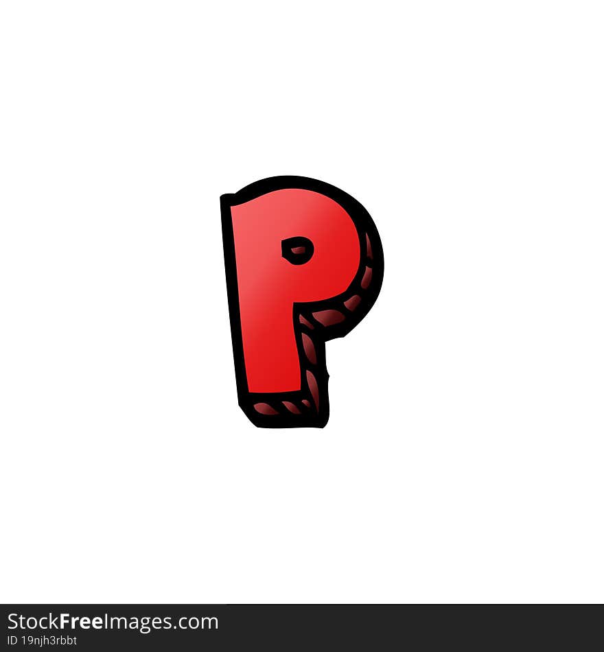 Cartoon Doodle Letter P