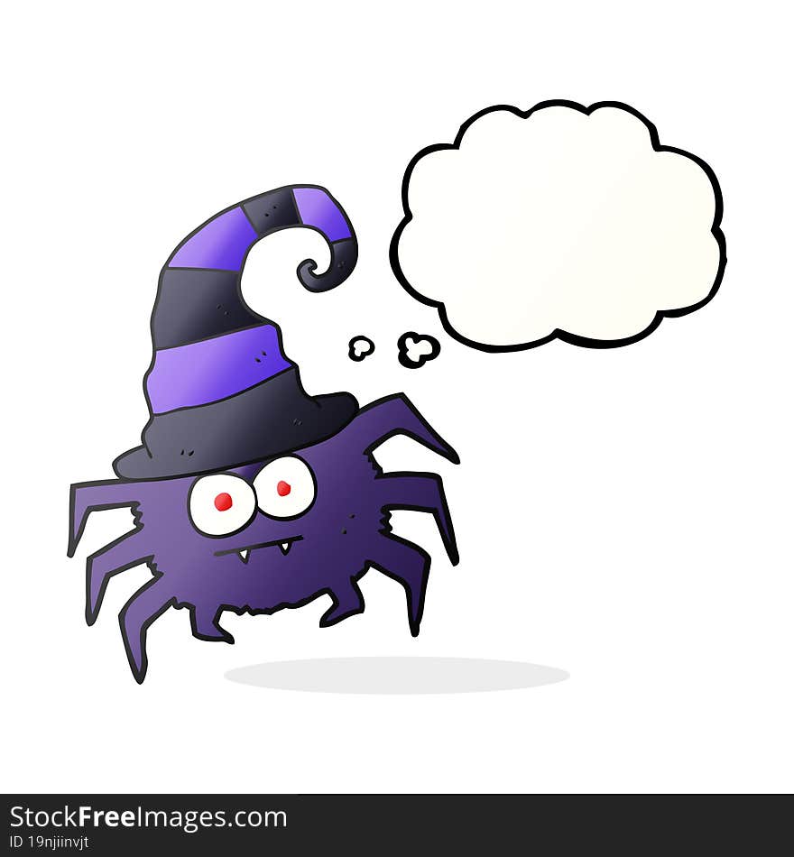 Thought Bubble Cartoon Halloween Spider