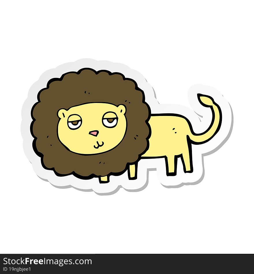 sticker of a cartoon lion