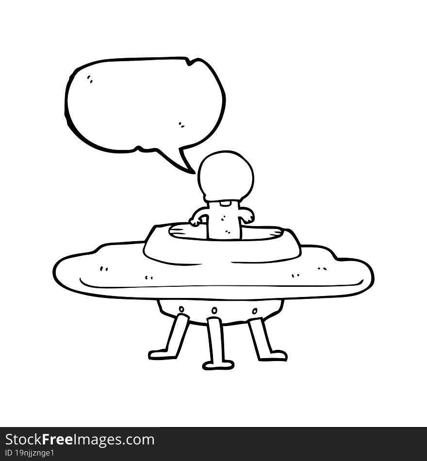 speech bubble cartoon flying saucer