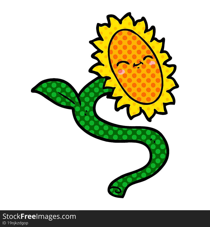 cartoon sunflower. cartoon sunflower