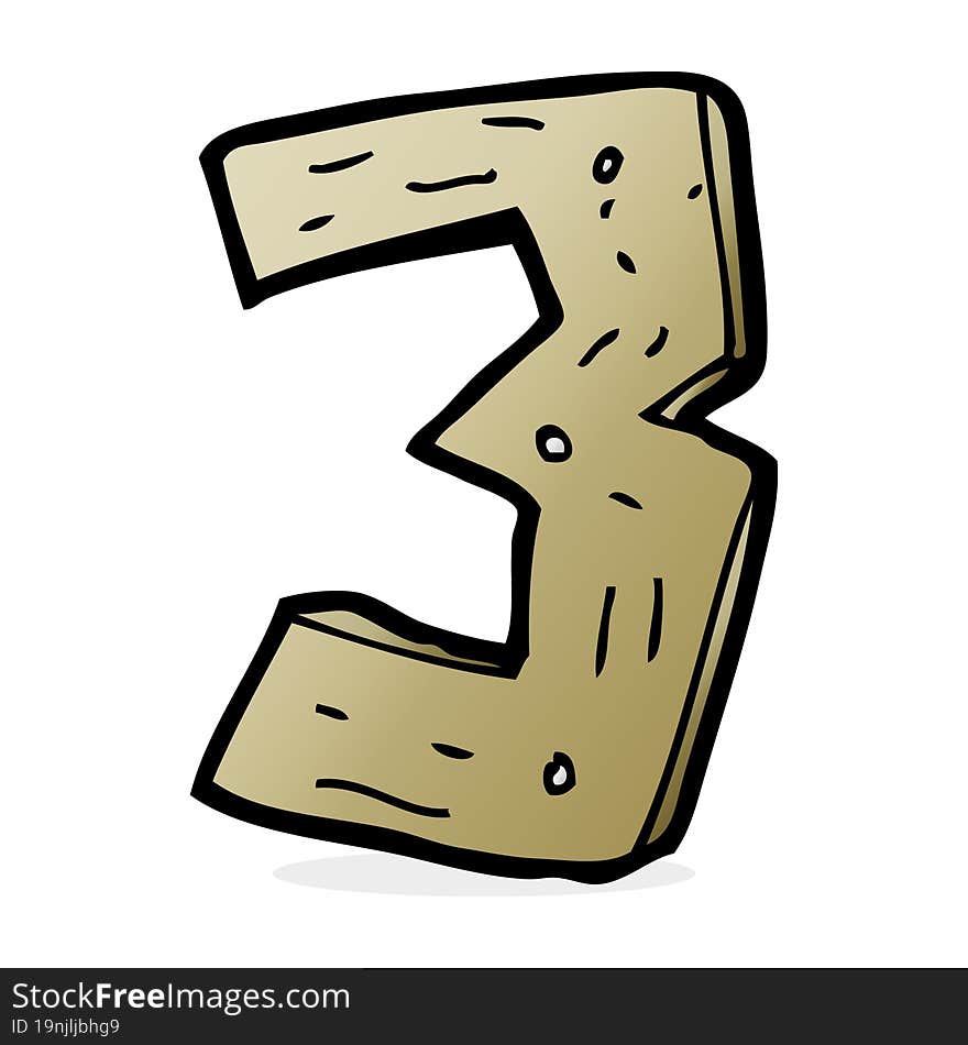 Cartoon Wooden Number