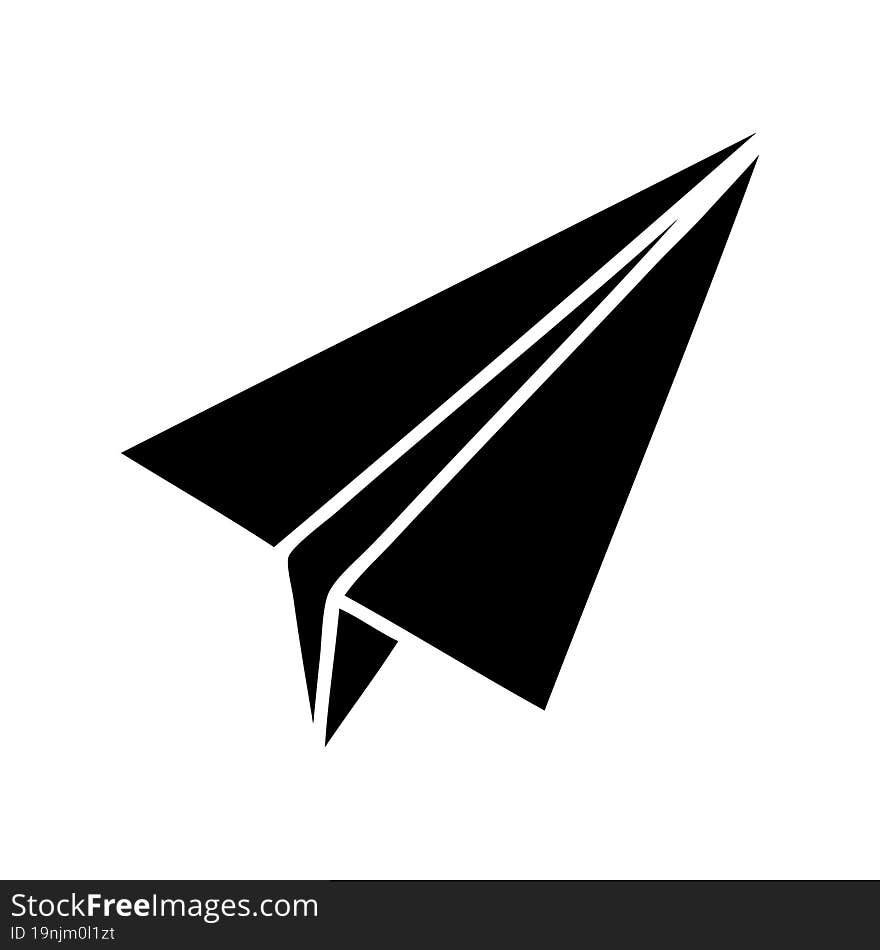 flat symbol paper plane