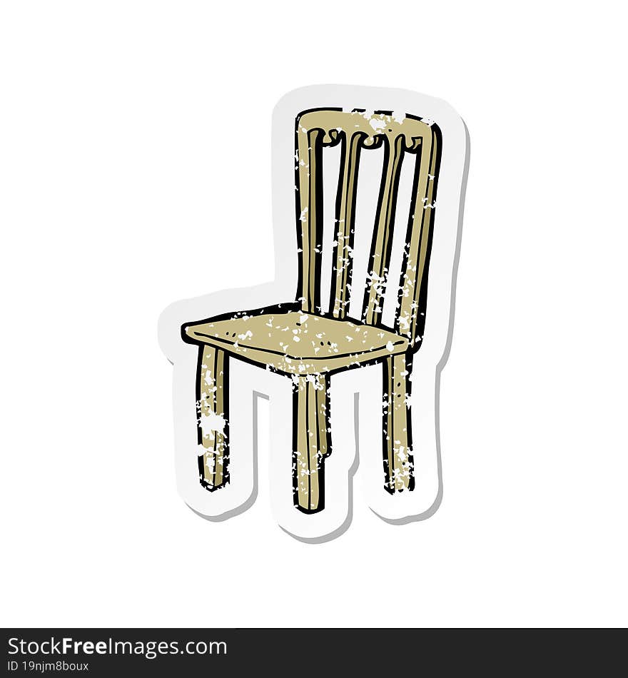 retro distressed sticker of a cartoon old chair