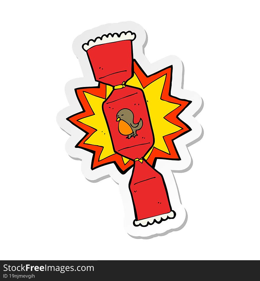 sticker of a exploding christmas cracker