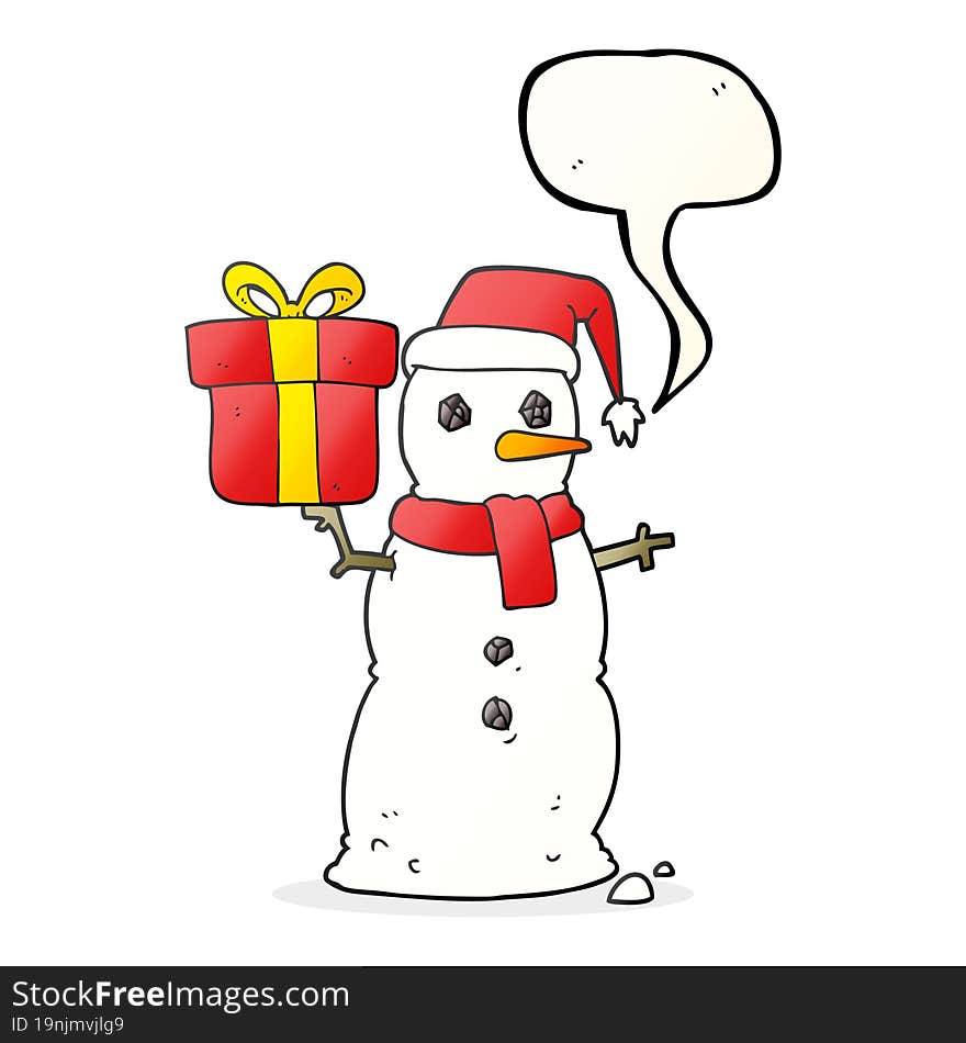 Speech Bubble Cartoon Snowman