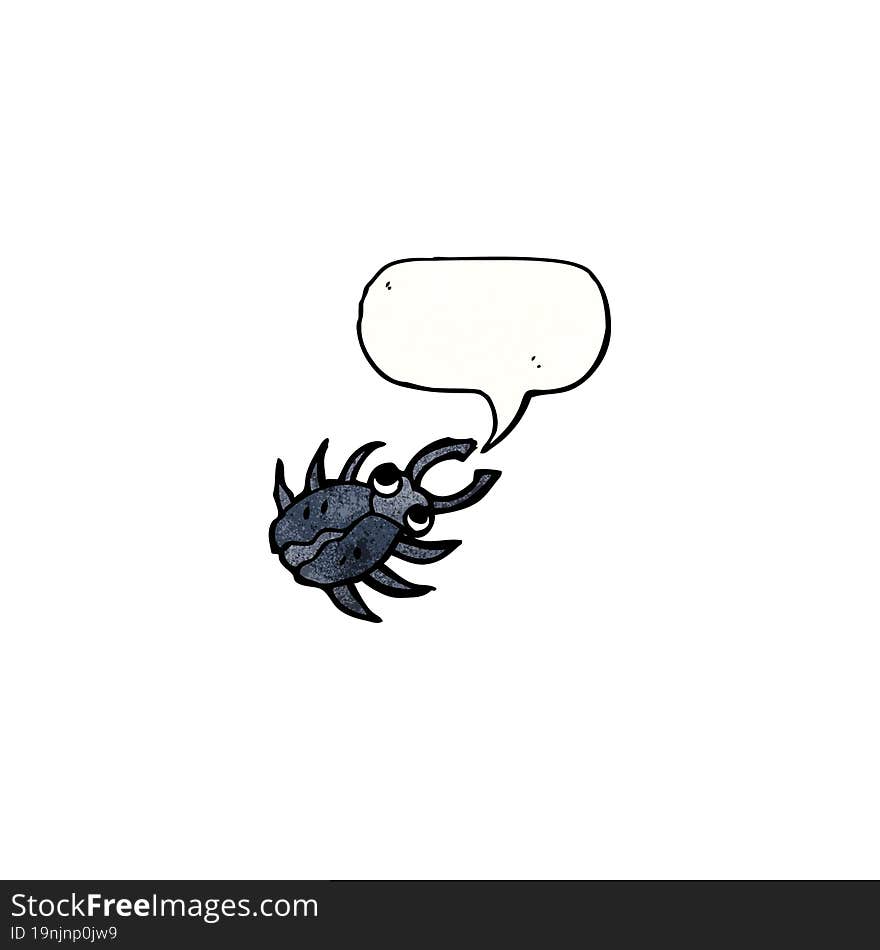 cartoon beetle with speech bubble