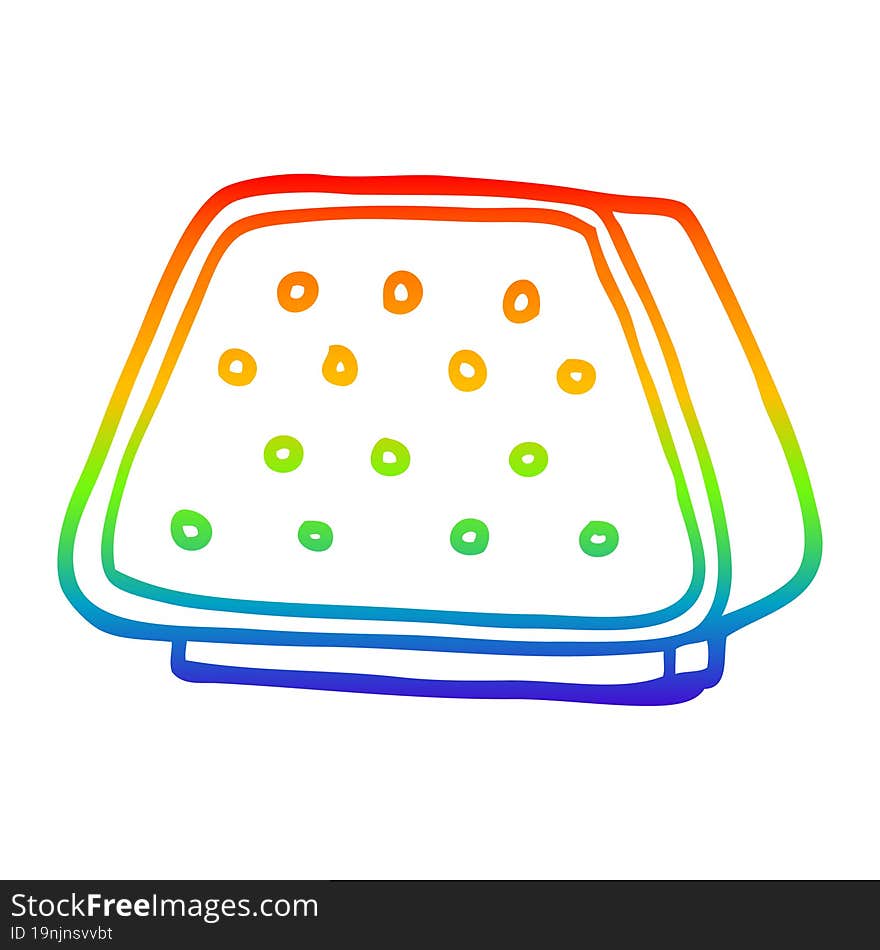 rainbow gradient line drawing of a cartoon intercom