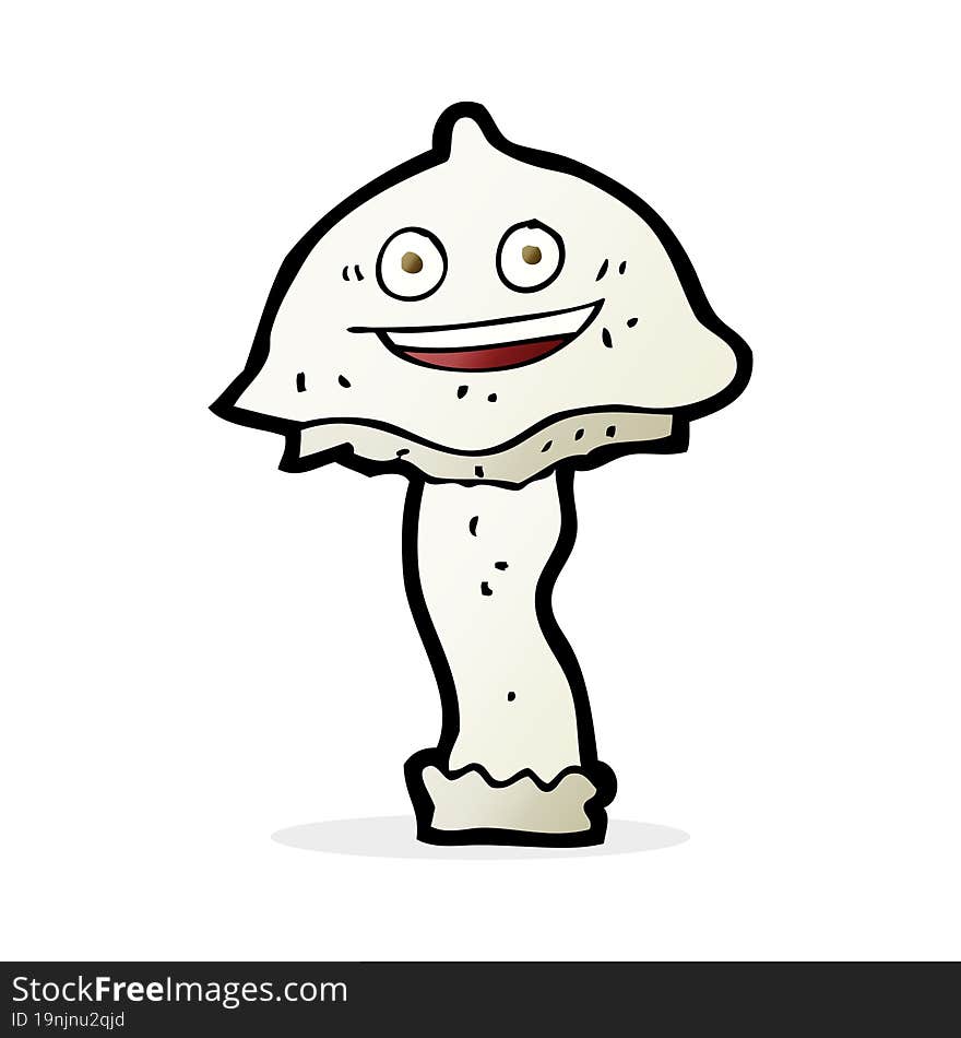 cartoon happy mushroom