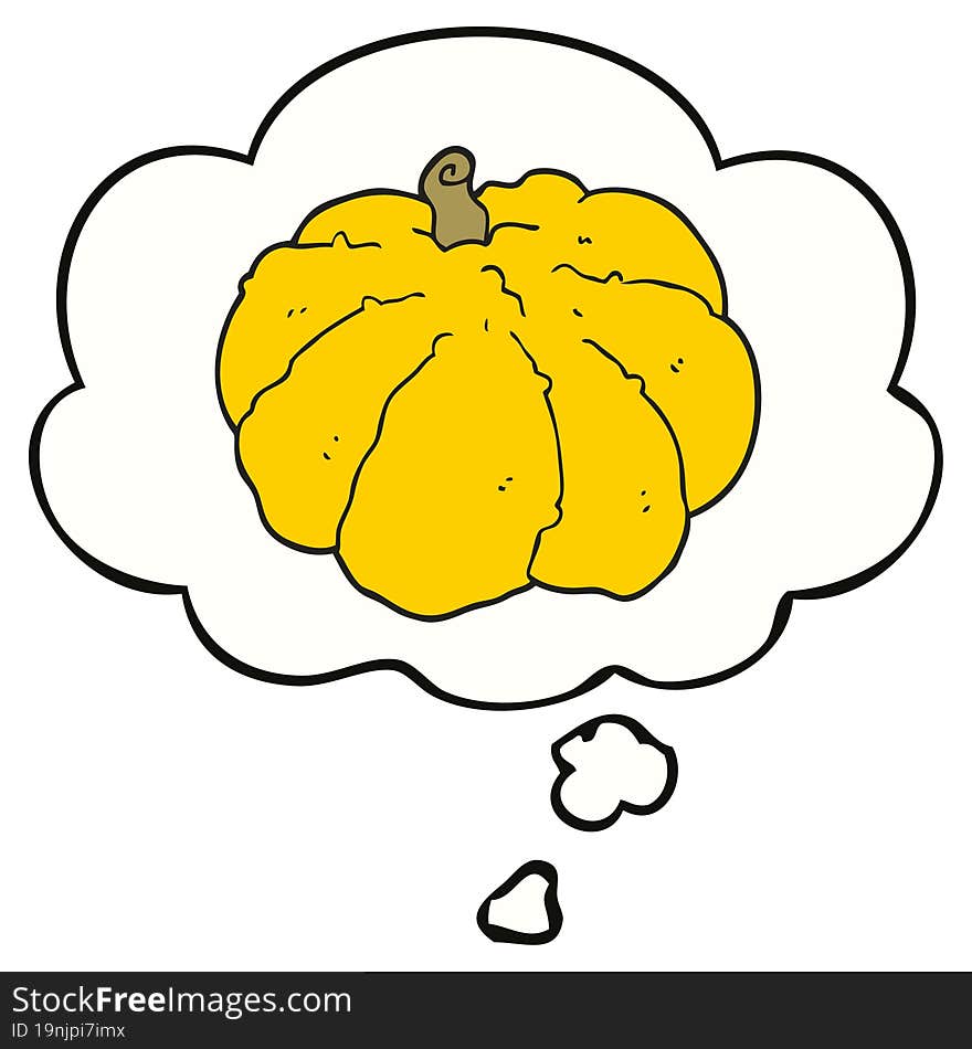 Cartoon Squash And Thought Bubble